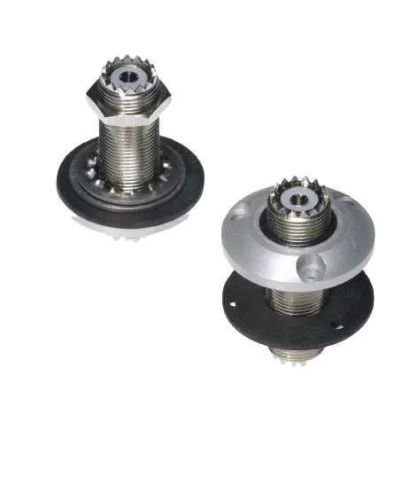 9055 – MORAD Antenna Mount, Silver Anodized For Use With Deck Mount Deluxe Boat Antenna With Three Holes